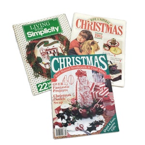 ヴィンテージクリスマスクラフトブックレット3冊、クリスマスの刺繍オーナメント、ヴィンテージホリデーソーイング、ヴィンテージおもちゃ作り、ナチュラルファームハウスクリスマス