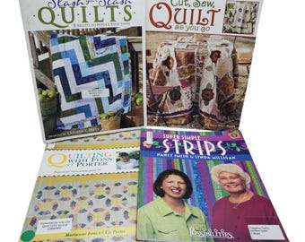 4 Quilting Books Lot Patterns Quilt as you Go Strips Stash Buster Quilts Fons & Porter Quilt Patterns