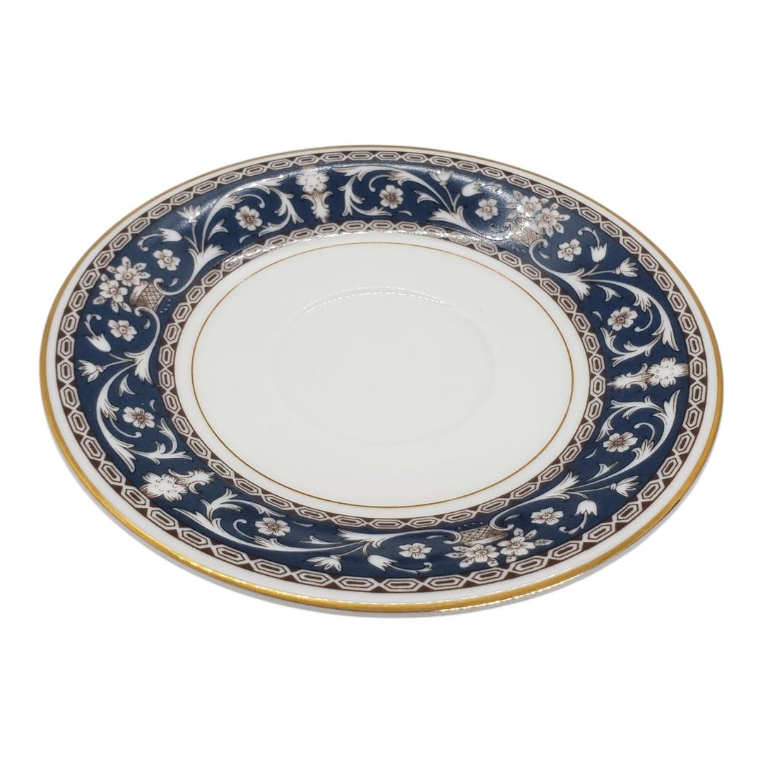 Mikasa Petite Bone China Markham L6212 Saucer Plate Blue Gold Rim