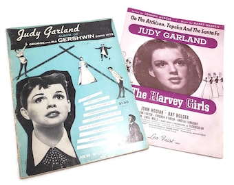 Conjunto de partituras de Judy Garland, livro de partituras de Gershwin, música do filme Judy Garland, partitura do filme Harvey Girls, música On the Atchinson Song