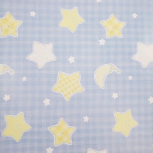 Mond und Sterne Geschenkverpackung 4 Blatt, Babyparty Geschenkverpackung, blau kariert Baby Boy Geschenk, flaches Geschenkpapier 20x30", Junk Journal Papier