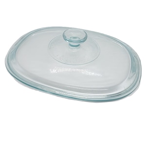 Vintage Pyrex DC1.5C Lid Clear Glass Knob Rectangle French Casserole Dish Cover