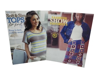 3 Knitting and Crochet Booklets Lot Knit Clothing Tops Crochet Fashion Patterns