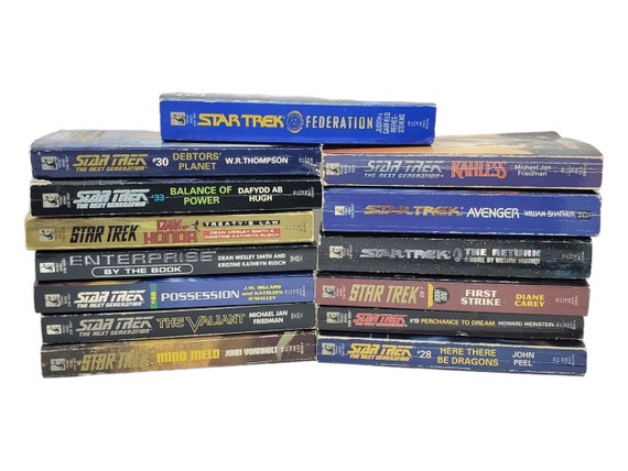 14 Star Trek Novels Book Lot TOS TNG, Star Trek Crossover Novels