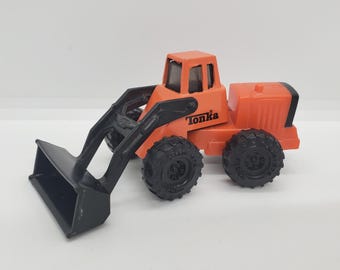 Tonka Front End Loader Vintage 1992 Metal Plastic Toy Orange