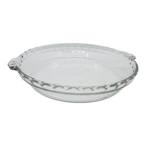 Vintage Pyrex 229 Clear Glass Deep Dish Pie Plate, Pyrex 9.5in Pie Pan, Pie Plate w/ Fluted Edges and Handles, Clear Glass Pie Dish