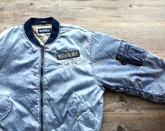 mixed blues leather jacket
