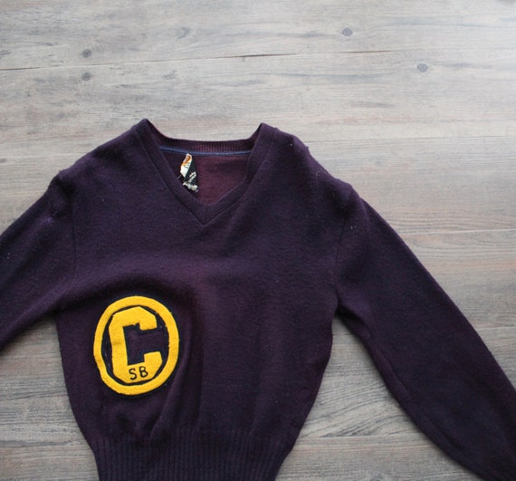 Vintage 1950s 60s Wool Letterman Varsity Sweater … - image 1