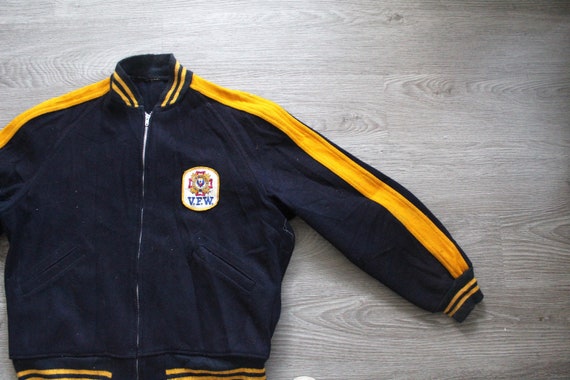 Vintage 1960s Mens VFW Letterman Jacket // VFW Mil