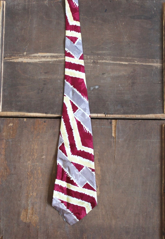 Vintage 1940s 50s Satin Tie // 40s 50s Mens Neckti