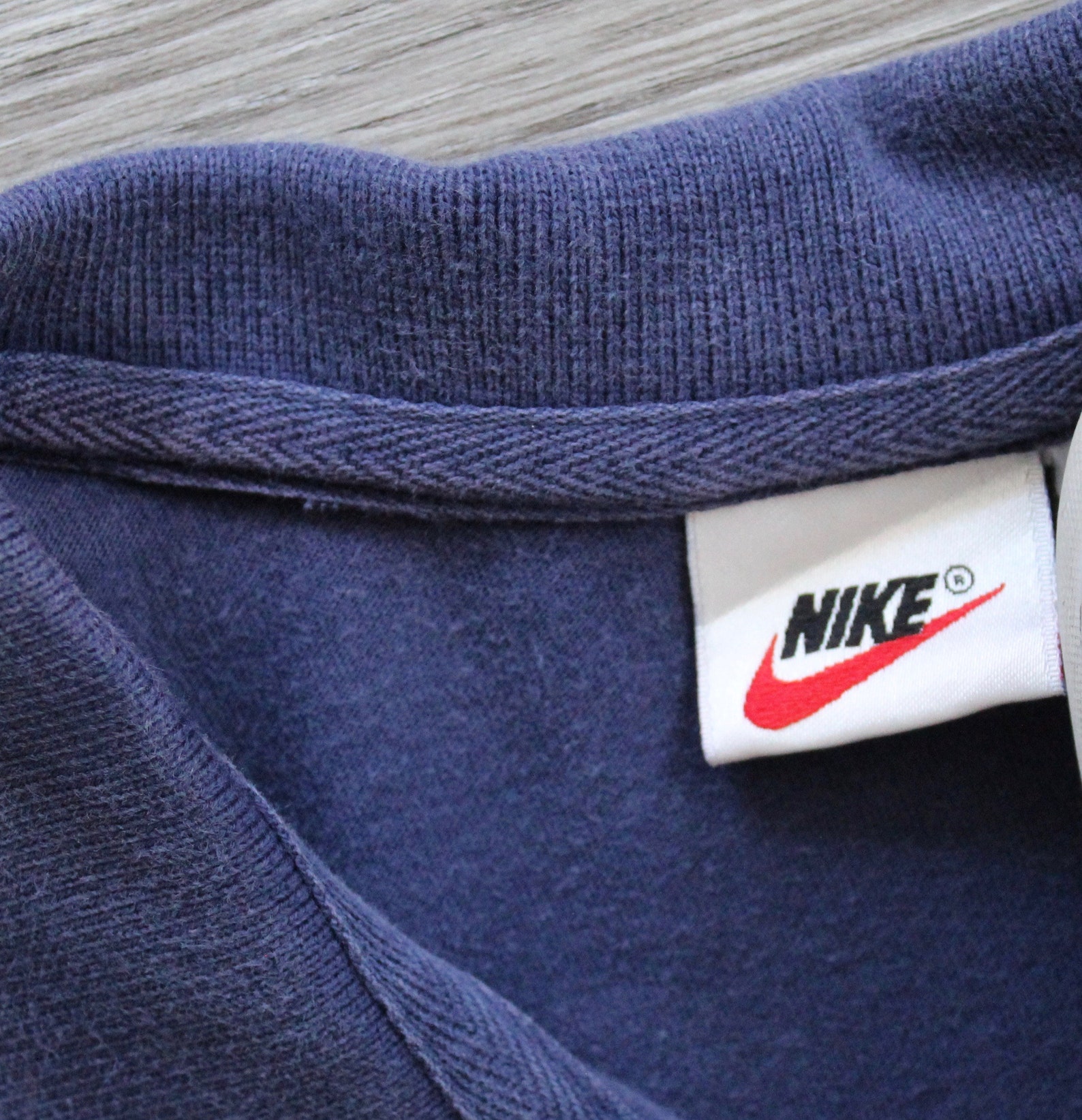 Vintage NIKE Blue Collared Shirt // Nike Check Logo Ribbed | Etsy
