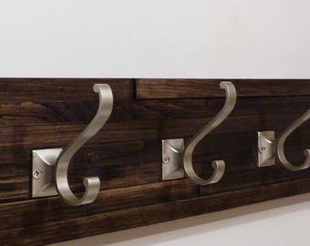 Modern and Rustic Entryway Coat Rack 30 Inches/5 hooks, Wall Coat Rack, Bathroom Towel Rack, Rustic Coat Rack