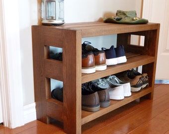 36 Inches Rustic Shoe Rack 3 Levels, Shoe Storage, Shoe Organizer