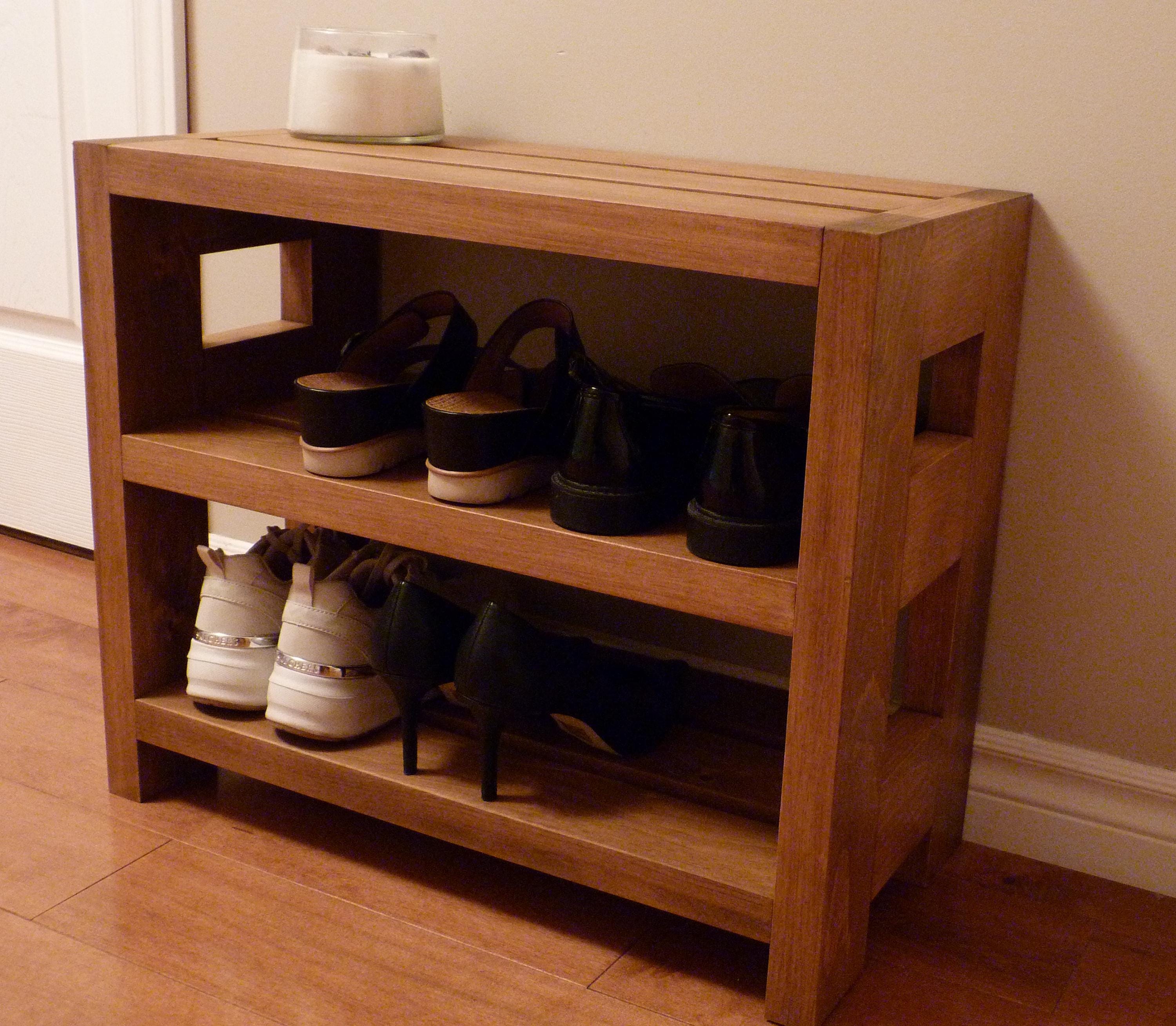 Shoe Level Rack 24 Inches Rustic Shoe Rack 3 Levels, Shoe Storage, Shoe Organizer, Shoe ...