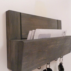 Mail Organizer Wall, Mail Rack, Entryway Organizer, Key Holder, Rustic Key Rack, Mail and Key Holder, Mail and Key Organizer, Antique Grey
