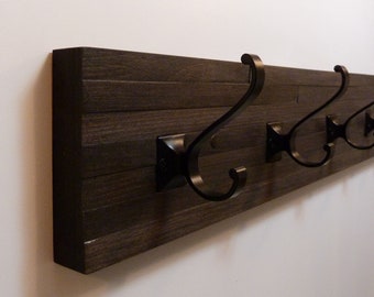 Modern and Rustic Entryway Coat Rack 30 Inches/5 hooks, Wall Coat Rack, Bathroom Towel Rack, Rustic Coat Rack