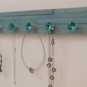 20 inches/5 knobs Jewelry Organizer, Necklace Holder, Bracelet Holder, Turquoise