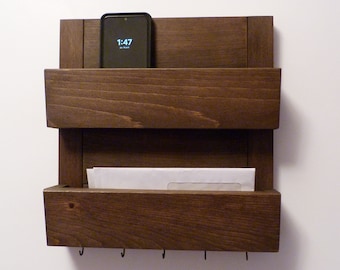 Mail Organizer Wall, Mail Rack, Entryway Organizer, Key Holder, Rustic Key Rack, Mail and Key Holder, Mail and Key Organizer