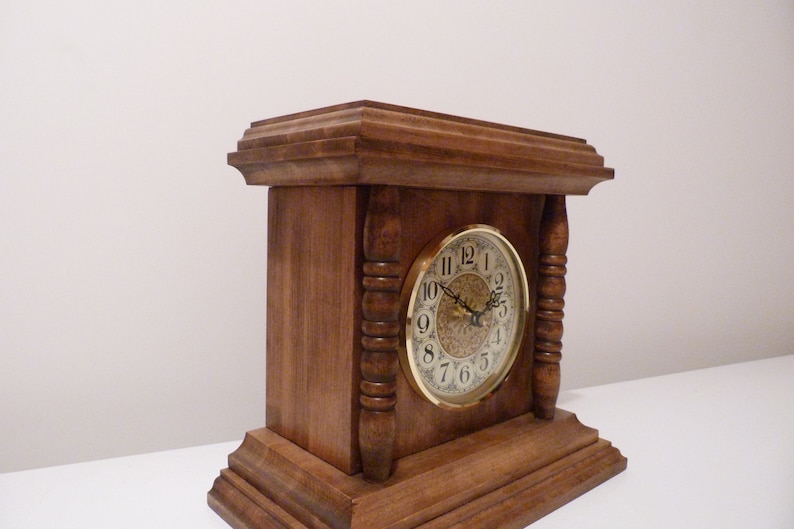 Mantle Clock Wood Mantle Clock Handmade Clock Clock Mantel Etsy