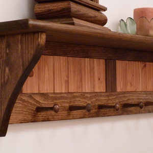 Entryway Coat Rack Wood Wall Shelf 35 Inches With Pegs Coat - Etsy