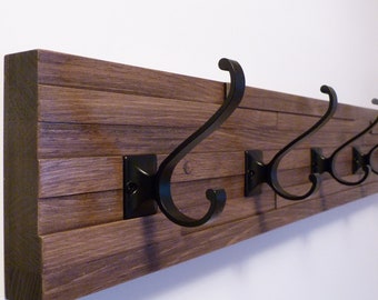 Modern and Rustic Entryway Coat Rack 30 Inches/5 hooks, Wall Coat Rack, Bathroom Towel Rack, Rustic Coat Rack