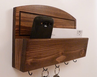 Mail Organizer Wall, Mail Rack, Entryway Organizer, Key Rack, Rustic Key Rack, Mail and Key Holder, Mail and Key Organizer