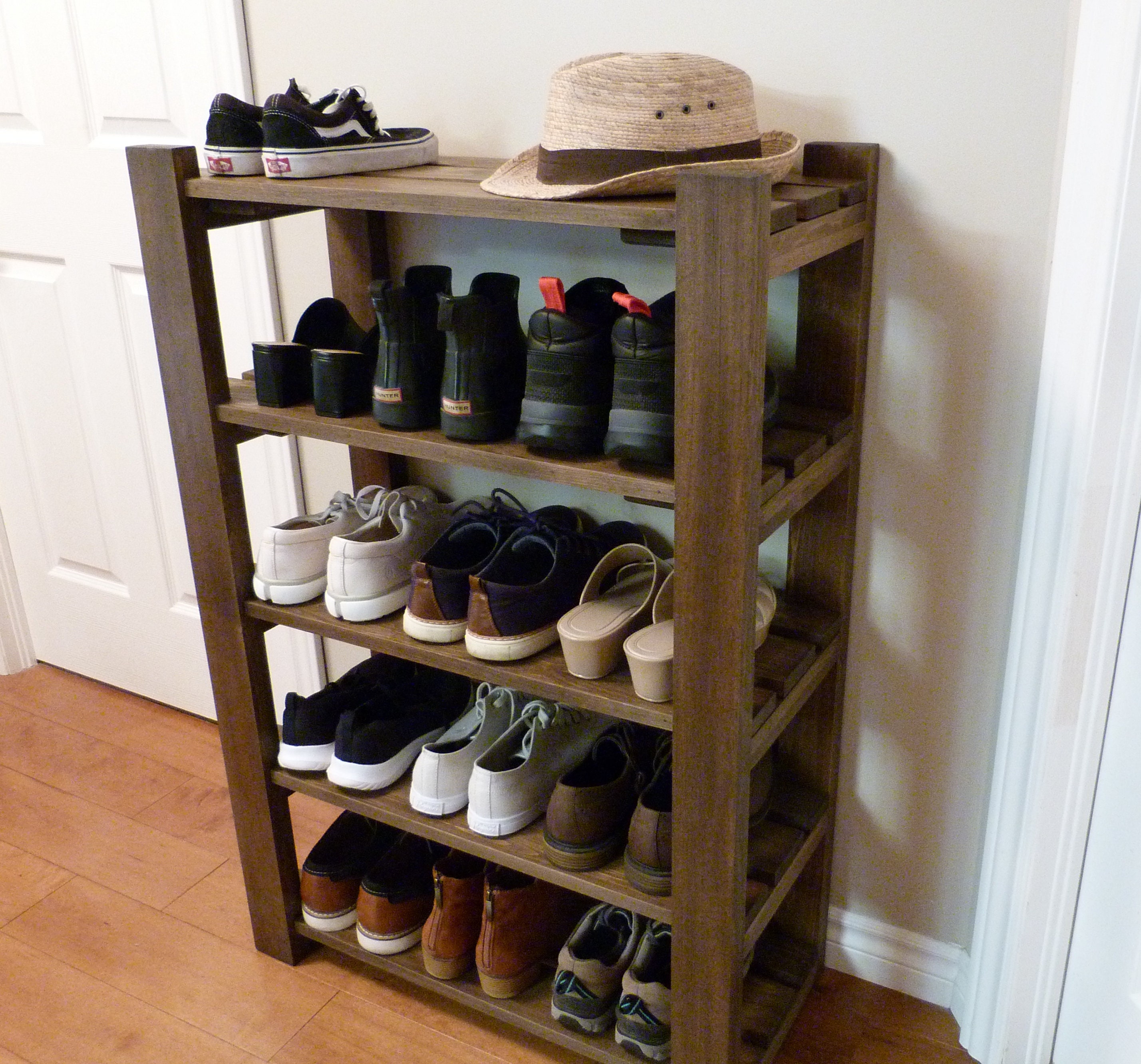 36 Inches Rustic Shoe Rack 3 Levels, Shoe Storage, Shoe Organizer