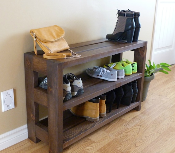 Rustic Shoe Rack / Boot Storage Bench – Rusticabby