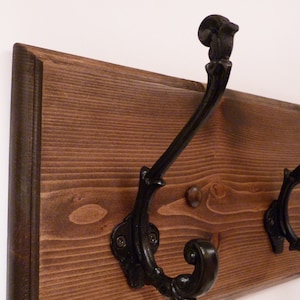 Entryway, Hallway or Mudroom Coat Rack 30 Inches/5 Rustic black hooks, Wall Coat Rack, Bathroom Towel Rack, Rustic Coat Rack