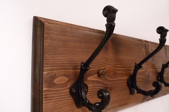 Rustic Wooden Towel Rack Entryway Walnut Coat Rack Rustic 