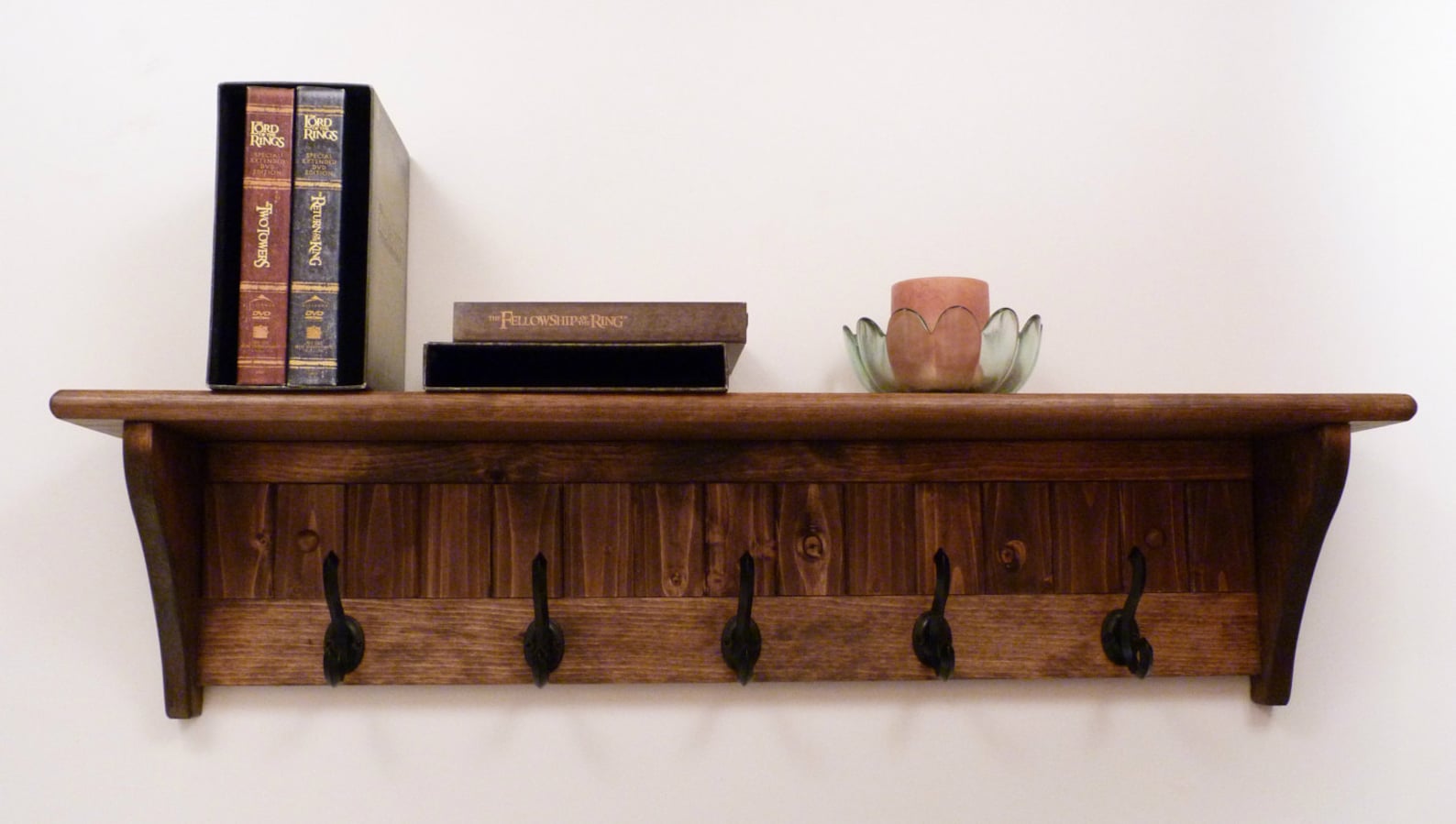 Entryway Coat Rack Wood Wall Shelf 35 Inchesfull Color Etsy