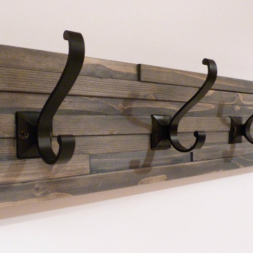 30" RUSTIC RECLAIMED WOOD COAT RACK WITH 5 WARDROBE HOOKS 30" RUSTIC RECLAIMED WOOD COAT RACK WITH 5 WARDROBE HOOKS
