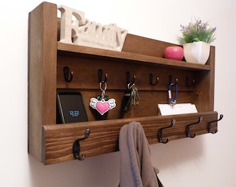 Entryway Organizer, Coat Rack with Shelf, Coat Rack with Storage, Wall Coat Rack, Rustic Coat Rack, Entryway coat Rack
