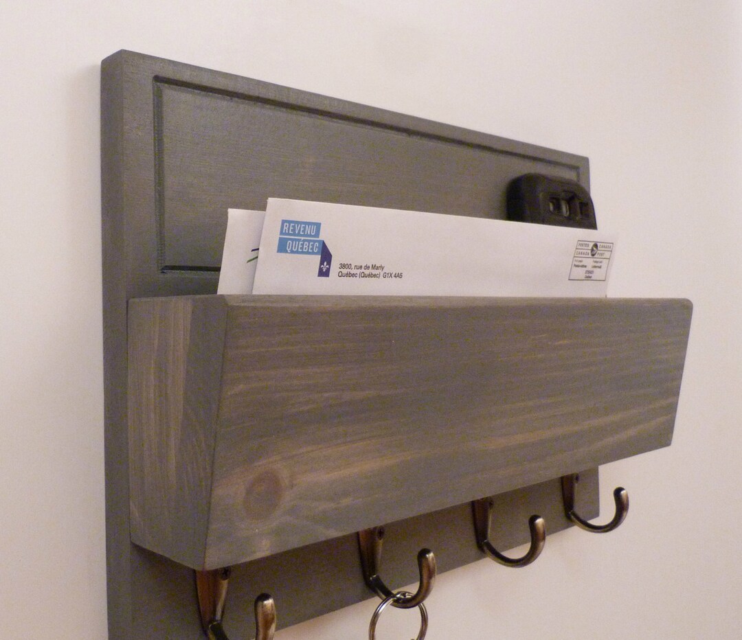 Mail Organizer Wall, Mail Rack, Entryway Organizer, Key Rack, Rustic ...