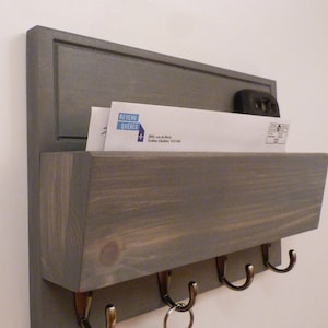 Mail Organizer Wall, Mail Rack, Entryway Organizer, Key Rack, Rustic Key Rack, Mail and Key Holder, Mail and Key Organizer, Antique Grey