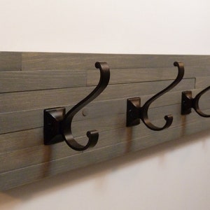 Modern and Rustic Entryway Coat Rack 24 Inches/4 hooks, Wall Coat Rack, Bathroom Towel Rack, Rustic Coat Rack, Antique Grey