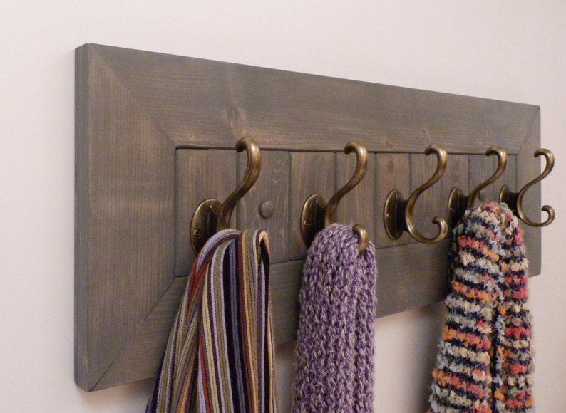 Entryway Hallway or Mudroom Coat Rack 5 Antique Brass Hooks Etsy