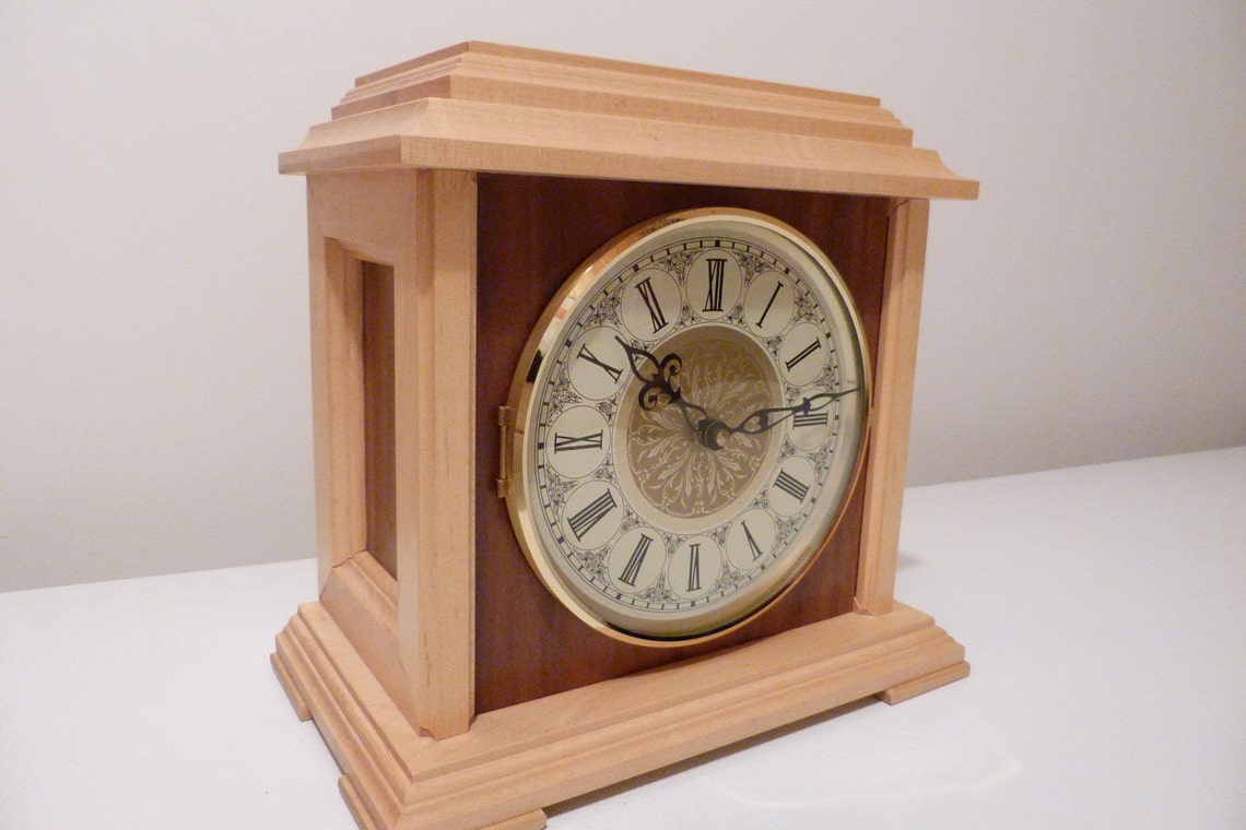 Mantle Clock Wood Mantle Clock Handmade Clock Clock Mantel Etsy