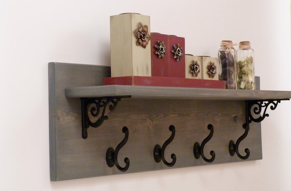 Rustic Entryway Hallway Or Mudroom Coat Rack 4 Wrought Iron Etsy