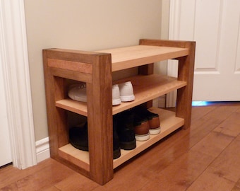 30 inches Rustic Entryway Bench, Modern Entryway Bench, Bench Storage, Shoe Organizer, Entryway Bench, Shoe Bench Wood