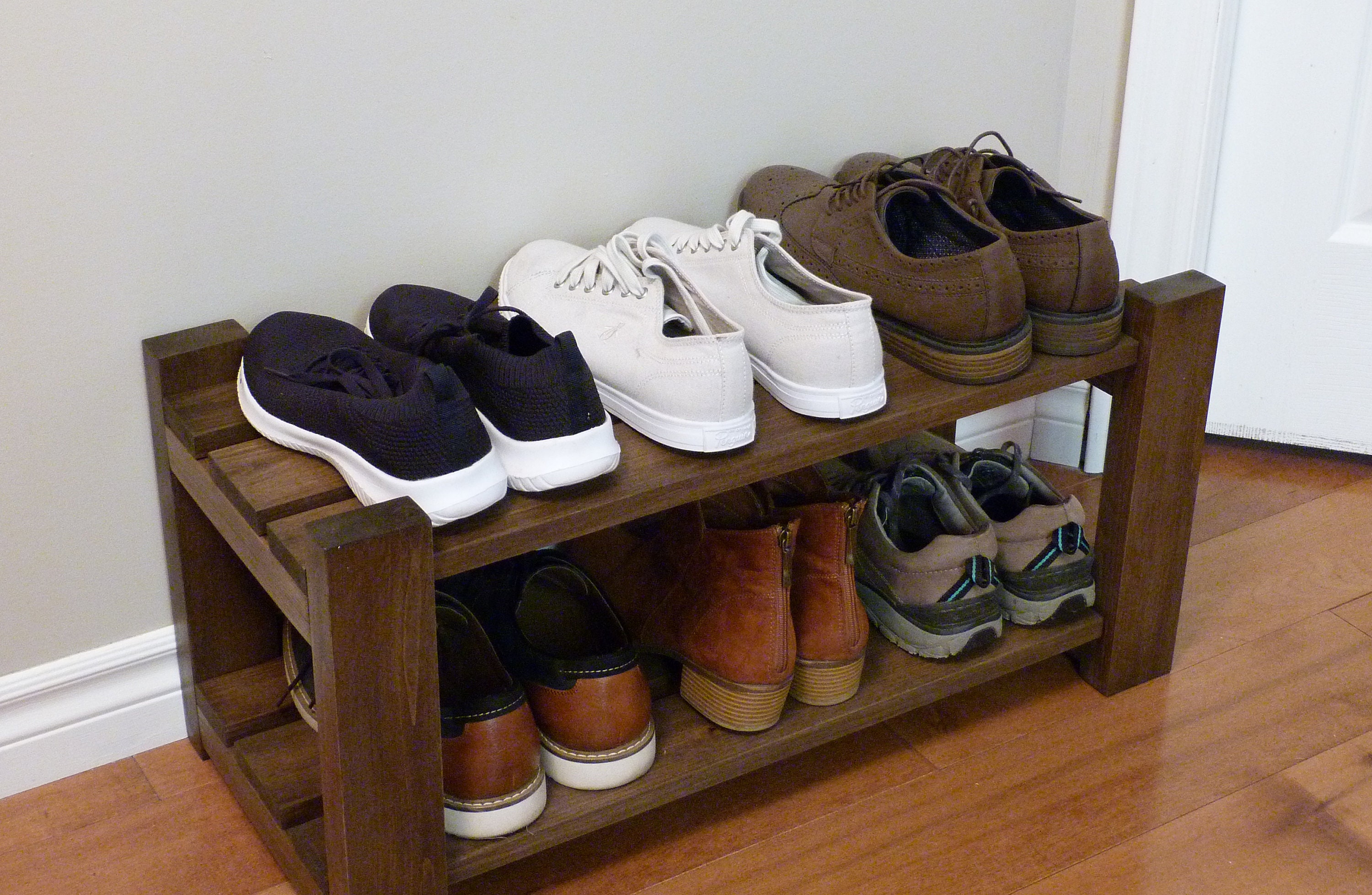 36 Inches Rustic Shoe Rack 3 Levels, Shoe Storage, Shoe Organizer