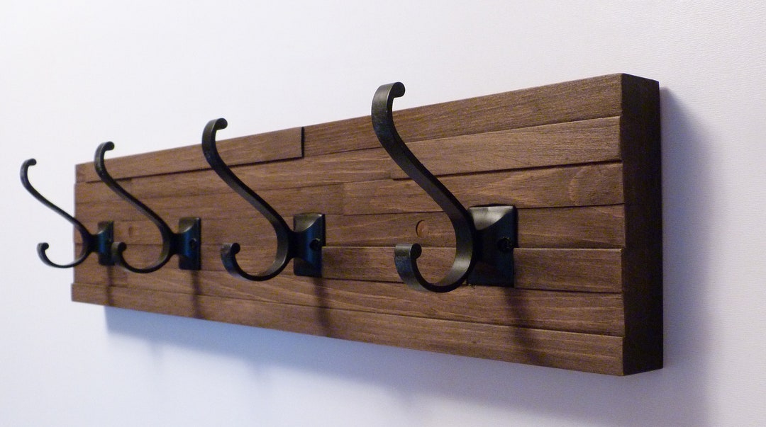 Modern and Rustic Entryway Coat Rack 24 Inches/4 Hooks, Wall Coat Rack ...