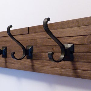 Modern and Rustic Entryway Coat Rack 24 Inches/4 hooks, Wall Coat Rack, Bathroom Towel Rack, Rustic Coat Rack