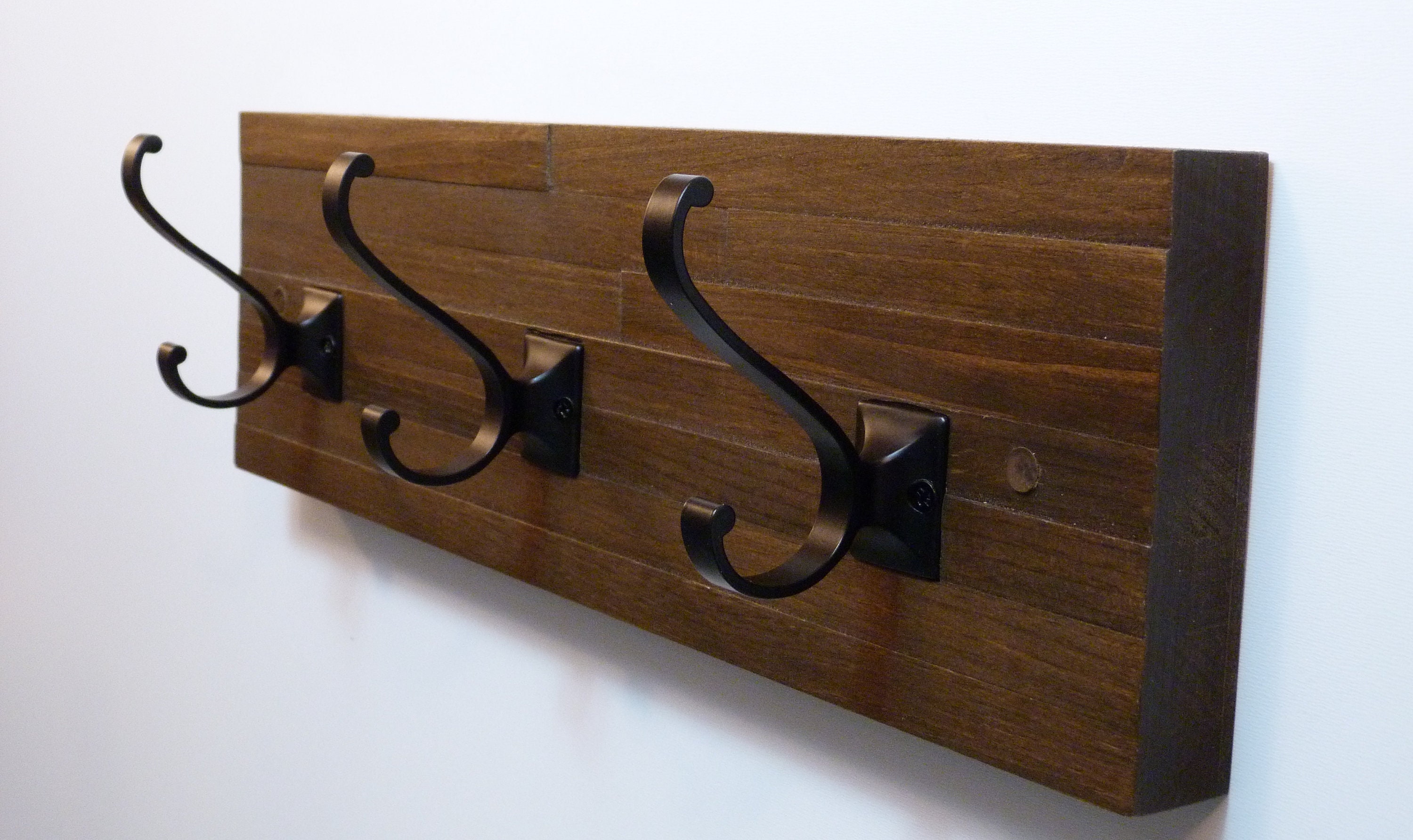 Modern and Rustic Entryway Coat Rack 18 Inches/3 Hooks, Wall Coat Rack ...