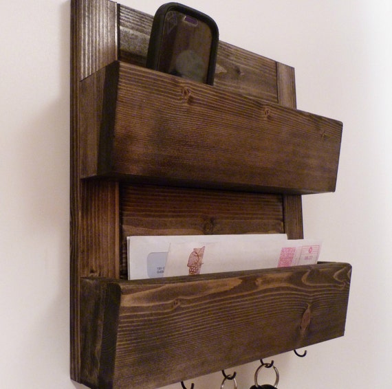 Mail Organizer Wall Mail Rack Entryway Organizer Key Etsy