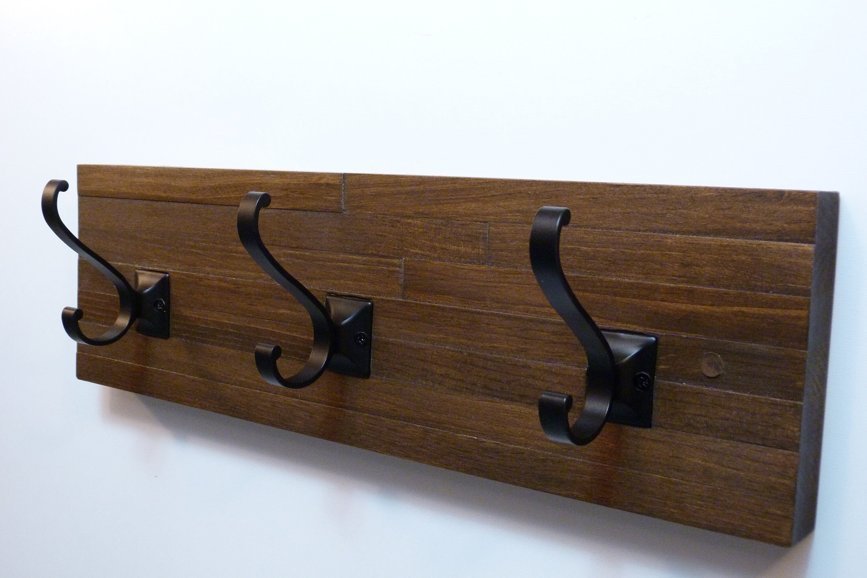 Modern and Rustic Entryway Coat Rack 18 Inches/3 Hooks, Wall Coat Rack