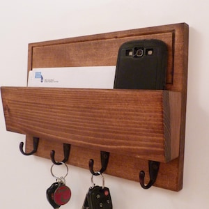 Mail Organizer Wall, Mail Rack, Entryway Organizer, Key Rack, Rustic Key Rack, Mail and Key Holder, Mail and Key Organizer, Early American