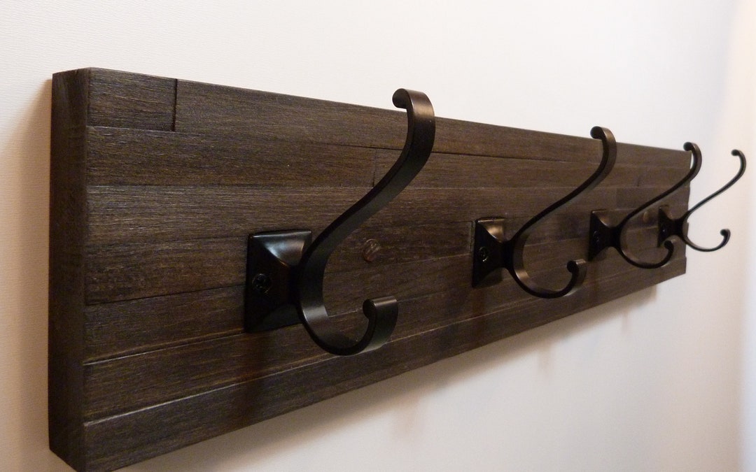 Modern and Rustic Entryway Coat Rack 24 Inches/4 Hooks Wall Etsy