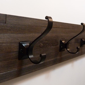 Modern and Rustic Entryway Coat Rack 24 Inches/4 hooks, Wall Coat Rack, Bathroom Towel Rack, Rustic Coat Rack