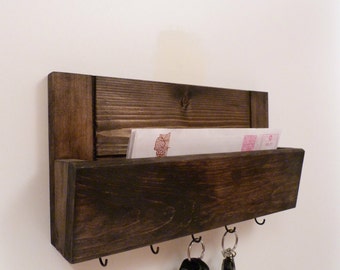 Mail Organizer Wall, Entryway Organizer, Key Rack, Key Holder, Rustic Key Rack, Mail and Key Holder, Mail and Key Organizer